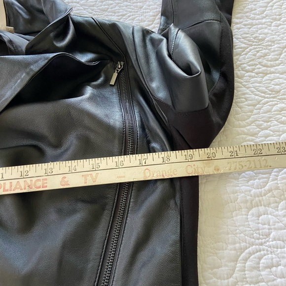 BCBGeneration Leather and Stretchy Knit Jacket Moto, Edgy, Street Style, Urban - Picture 9 of 10